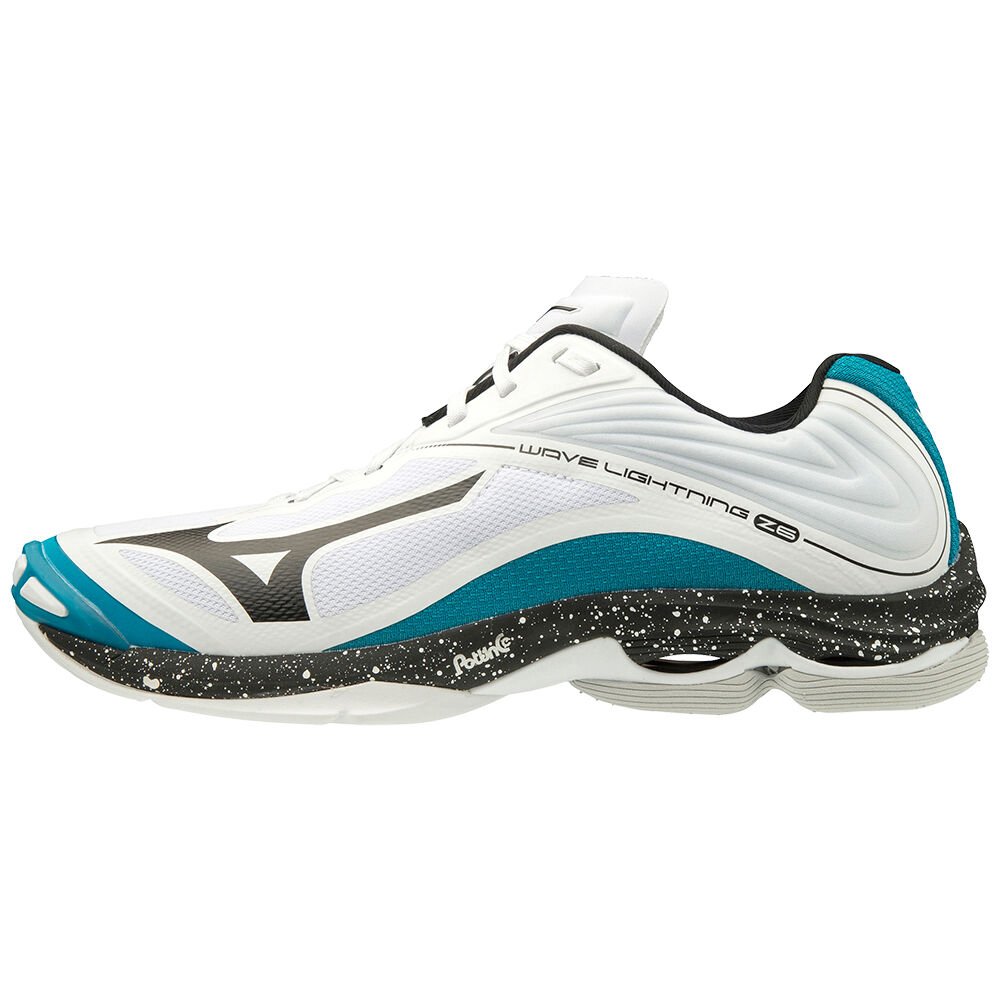 Scarpe Pallavolo Mizuno Wave Lightning Z6 Donna - Bianche/Nere/Blu - 01765-CKFS